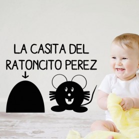 Vinilo infantil casita Ratoncito Pérez