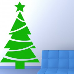 Vinilo árbol Navidad Guirnalda